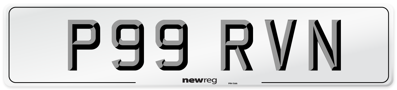 P99 RVN Number Plate from New Reg